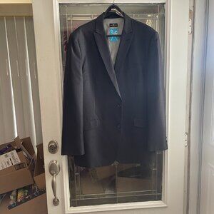 Marc Ecko Cut & Sew 2 Piece Suit Mens Navy Blue Textured Blazer 48L Pants 41x31